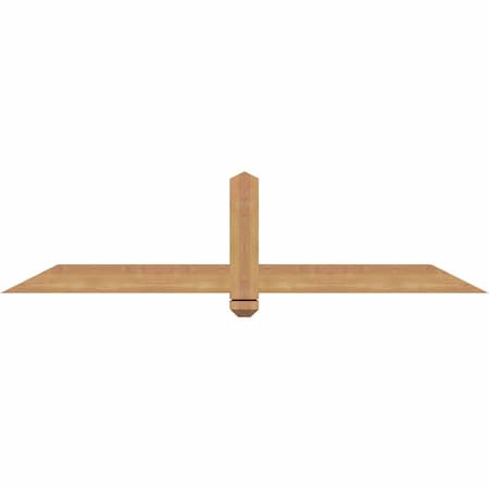 Ekena Millwork Eugene Smooth Timber Gable Bracket, Western Red Cedar, 60"W x 15"H x 3 1/2"D x 3 1/2"F, 6/12 Pitch GBW060X15X0404EUG00SWR